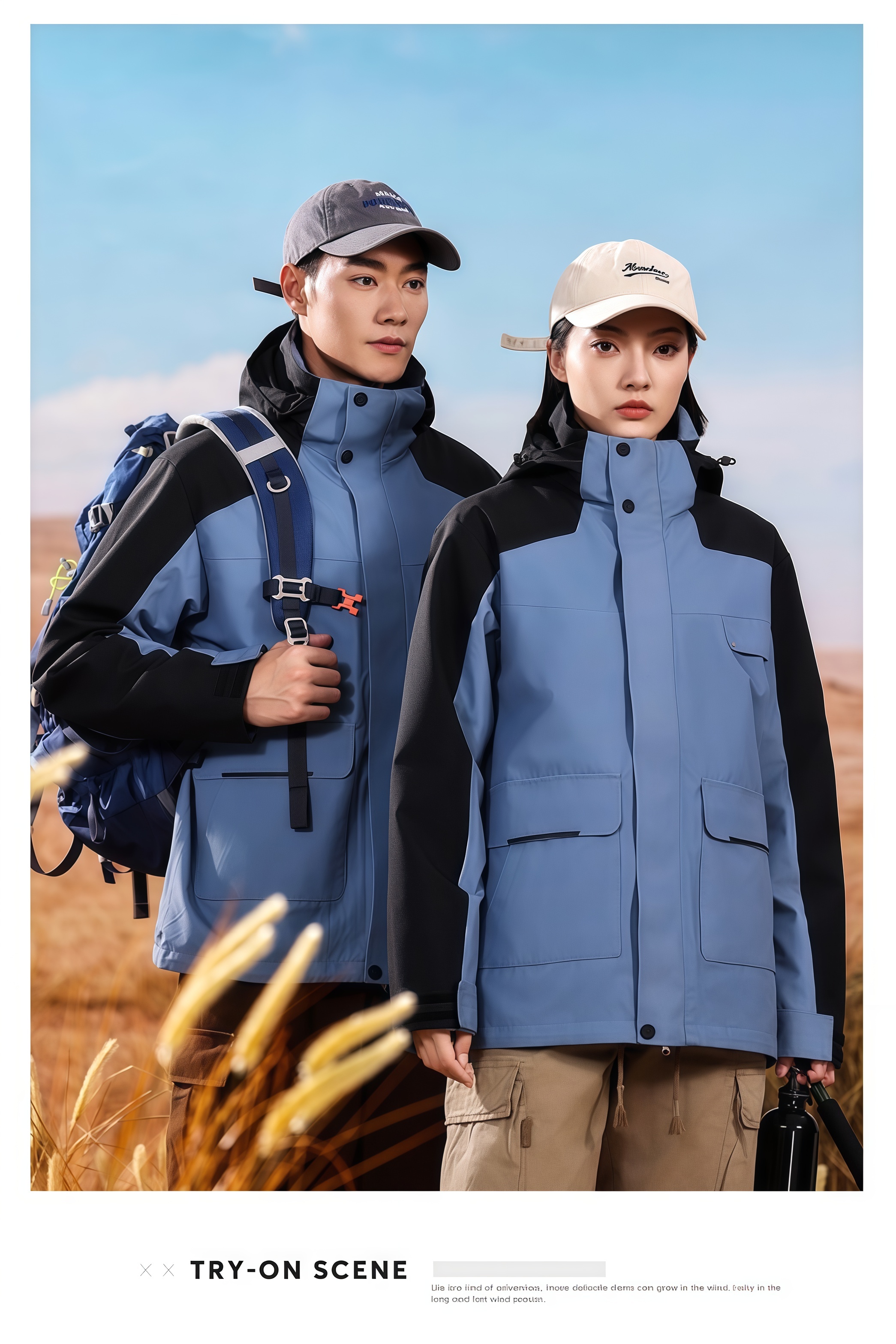 Outdoor Adventure Windbreaker - Detachable Polar Fleece Inner Hooded Windbreake