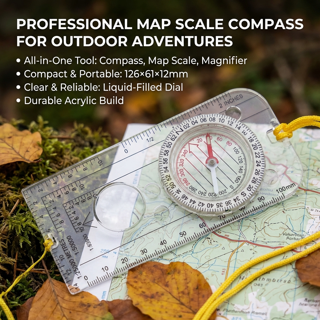 Map Compass Orienteering - Navigation Map Ruler Compass - Scouting
