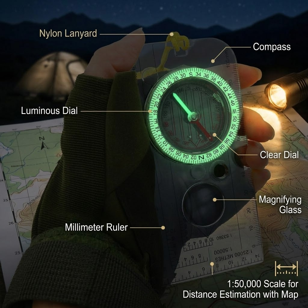 Durable Map Reading Compass wi - Map Compass Orienteering 评论和价格