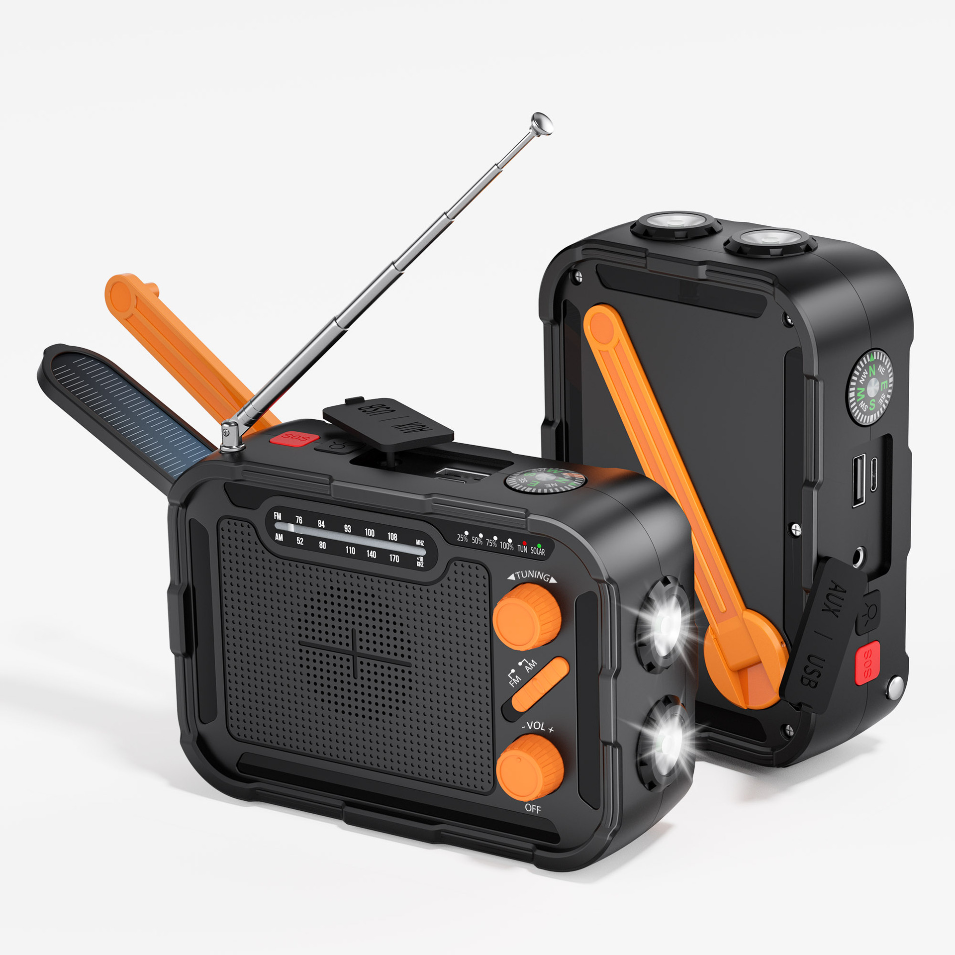 Hand-cranked Power Generation  - Emergency Radio Solar 评论和价格