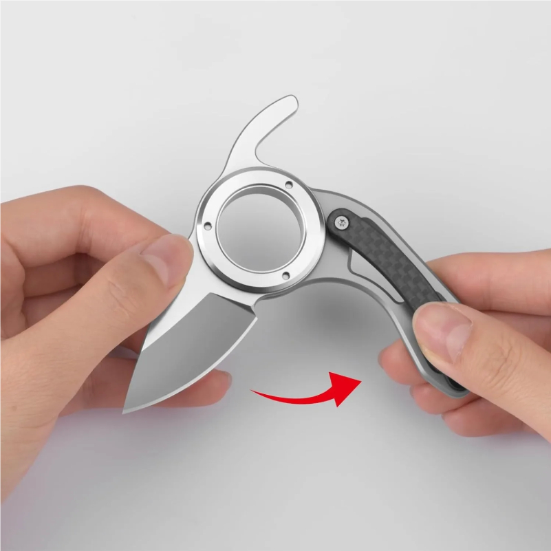 EDC Mini Folding Ring Knife, T - Survival Knife Full Tang 评论和价格