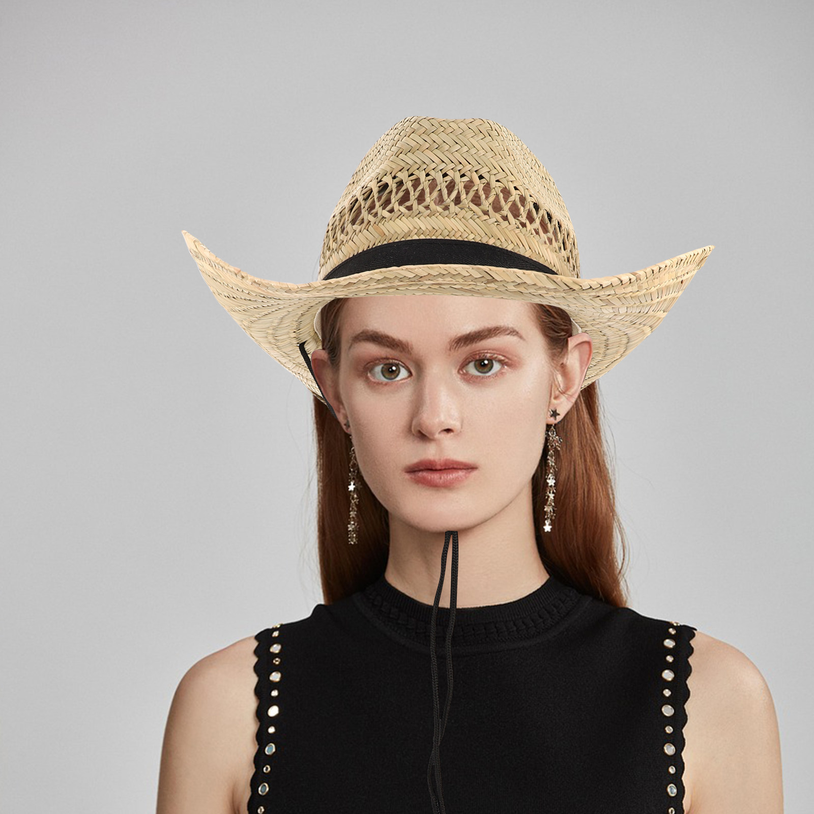 Straw Cowboy Hat Men Wide Brim - Outdoor Adventure Farm 评论和价格