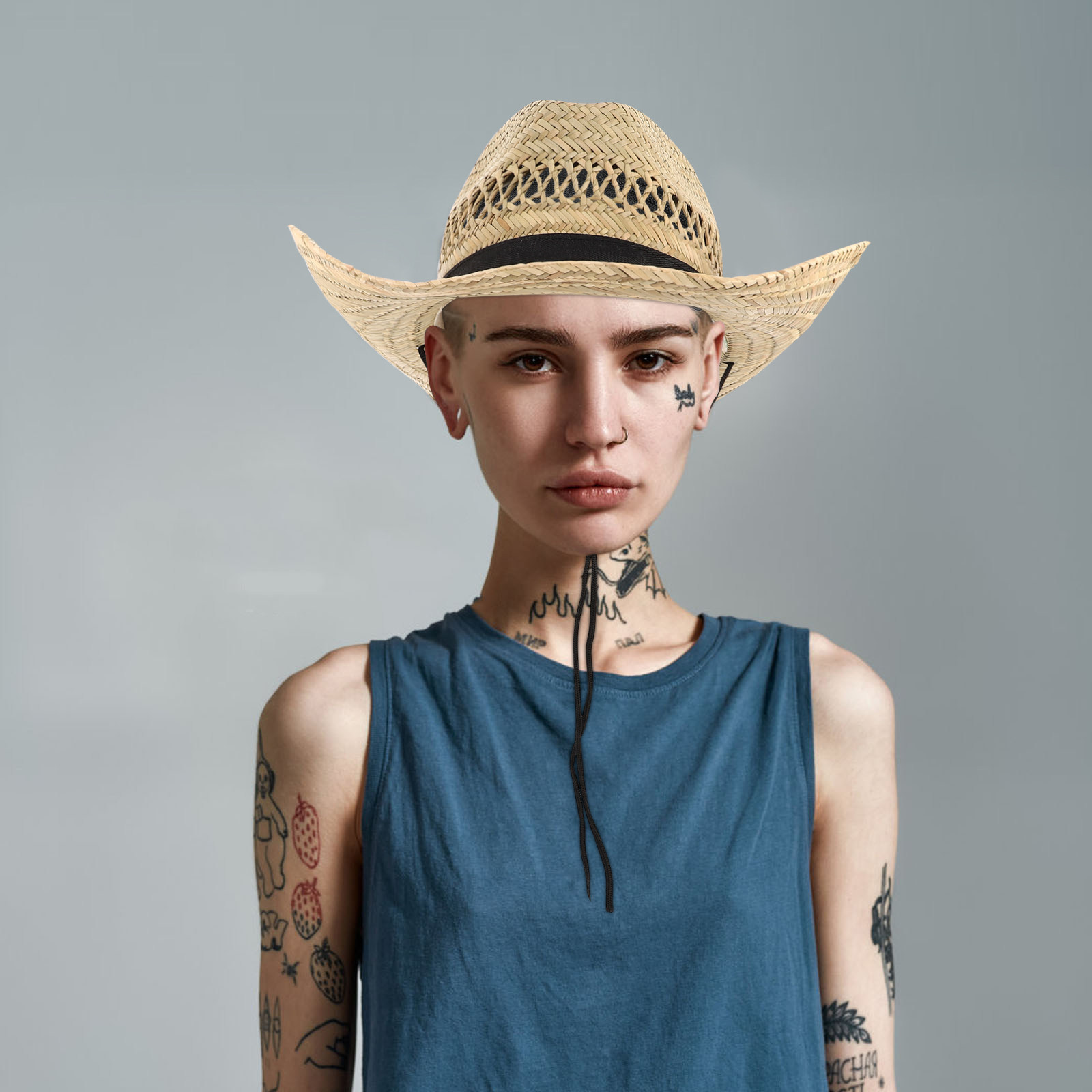 Straw Cowboy Hat Men Wide Brim - Outdoor Adventure Farm 评论和价格