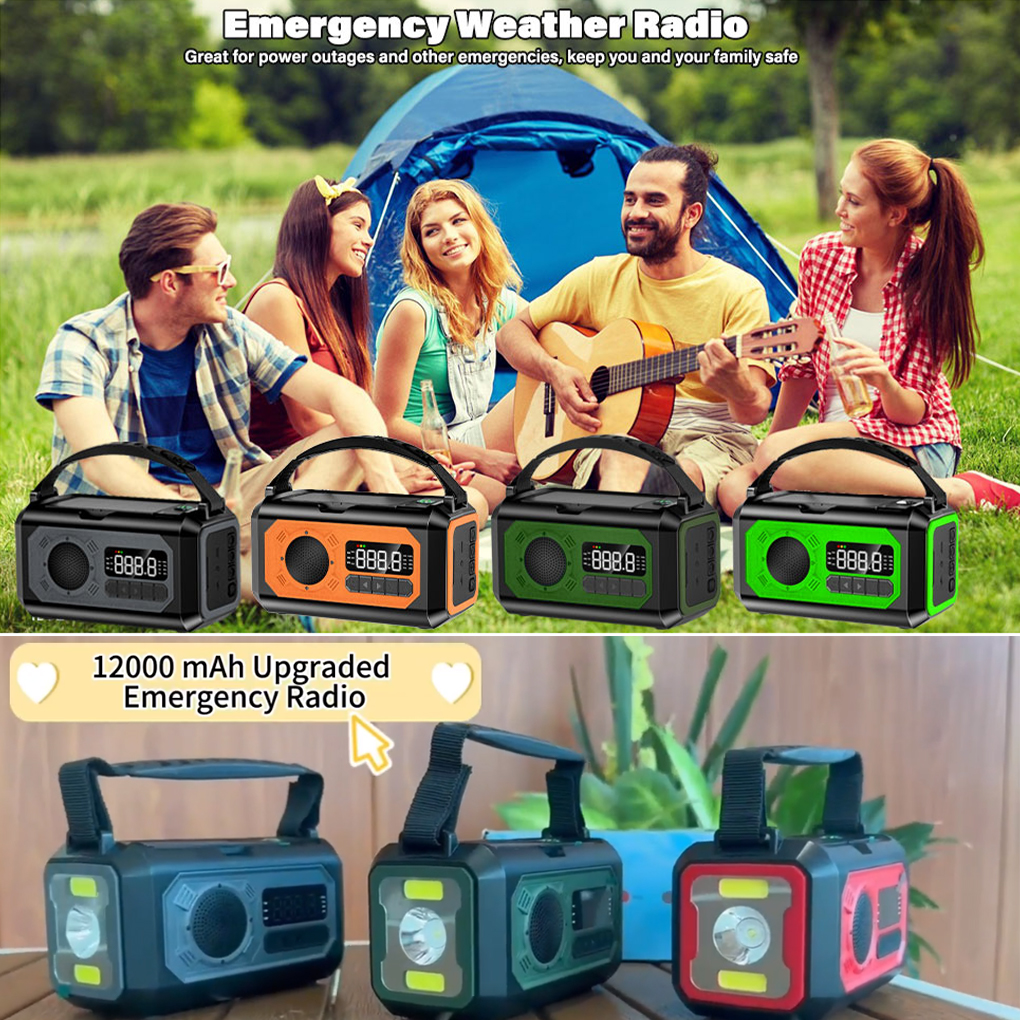 12000mAh Weather Radio AM/FM/N - Emergency Radio Solar 评论和价格