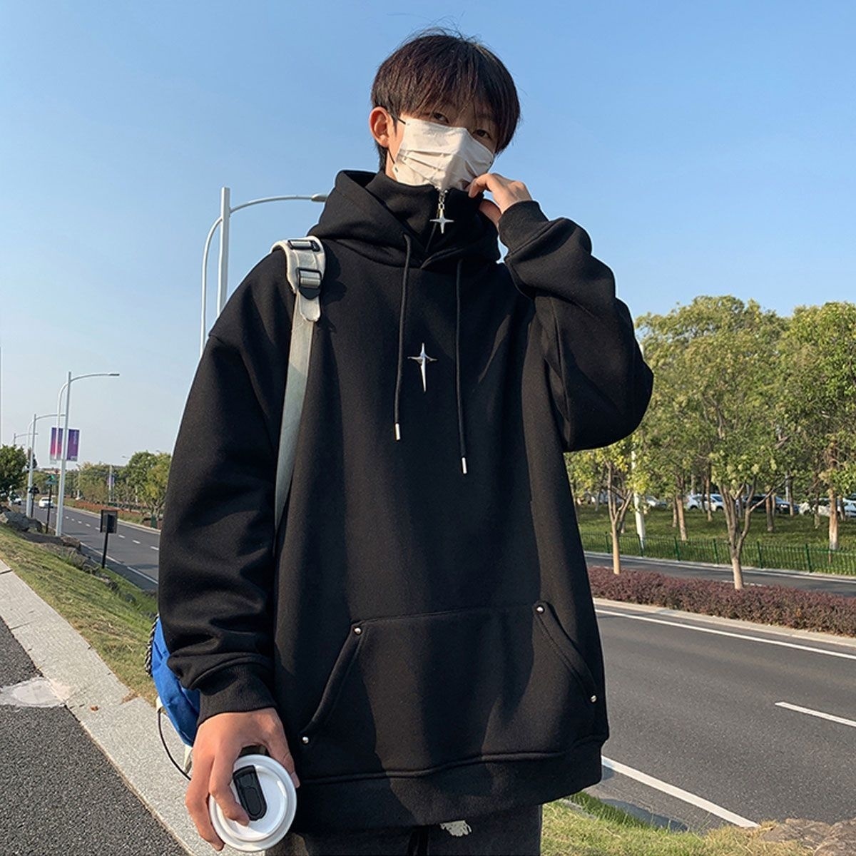 Mens With Hat Hoodies Quarter  - Outdoor Adventure Windbreaker 评论和价格