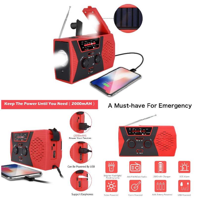 Emergency Solar Hand Crank Rad - Emergency Radio Solar 评论和价格