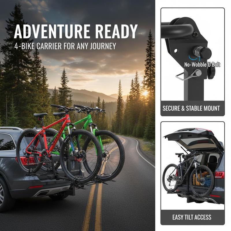 Vehicle Bicycle Carrier 4-Bike - Outdoor Adventure Vehicles 评论和价格