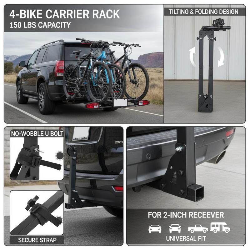Vehicle Bicycle Carrier 4-Bike - Outdoor Adventure Vehicles 评论和价格
