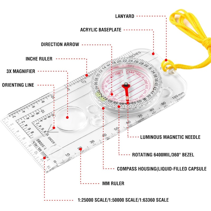 Military Multi-Function Compas - Map Compass Orienteering 评论和价格