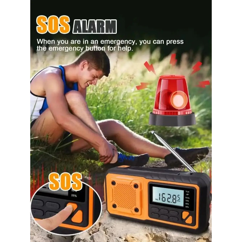 4000mAh Solar Hand Crank Emerg - Emergency Radio Solar 评论和价格
